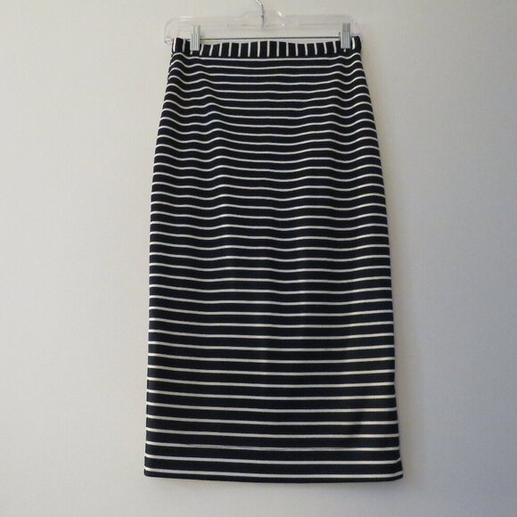HEIDI MERRICK Kubo Navy White Striped Pencil Skirt Coastal Preppy - Size S - Picture 8 of 14